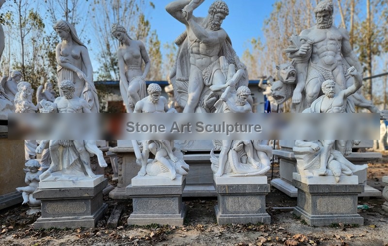 Marble Hercules Fighting the Hydra Statue for Sale TMC-60 detail image