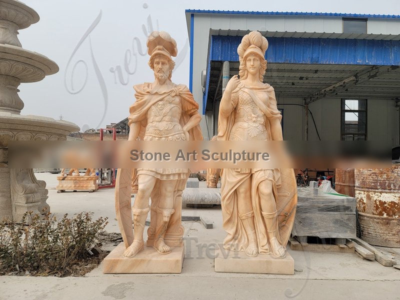 White Marble Ancient Roman Soldier Statue Supplier TMC-62 detail image
