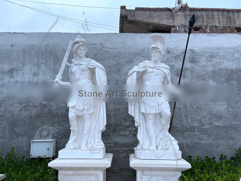 White Marble Ancient Roman Soldier Statue Supplier TMC-62 detail image