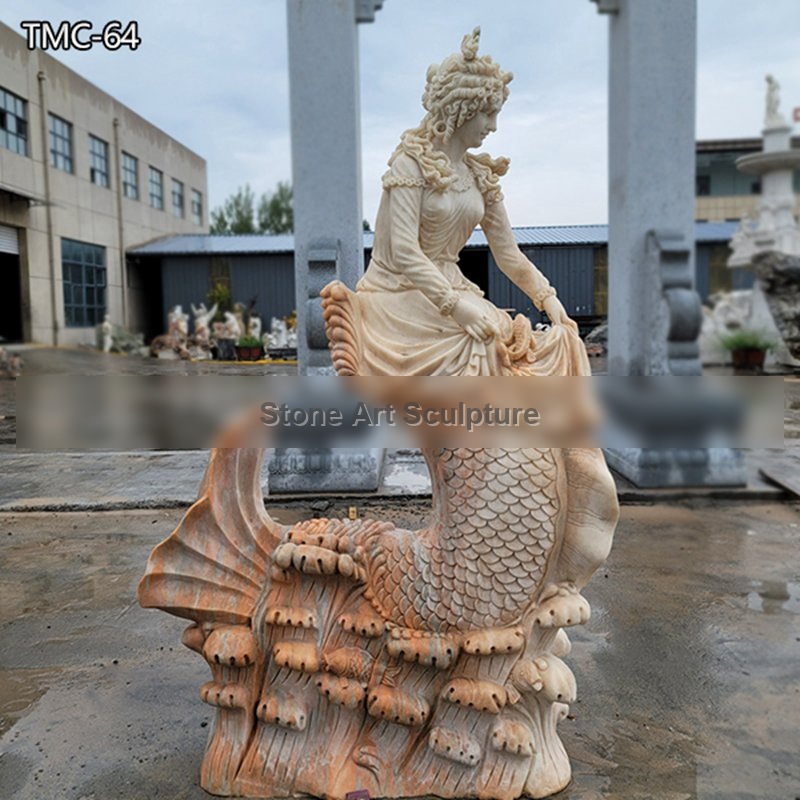 Hand Carved Marble Mermaid Statue Factory Supplier TMC-64