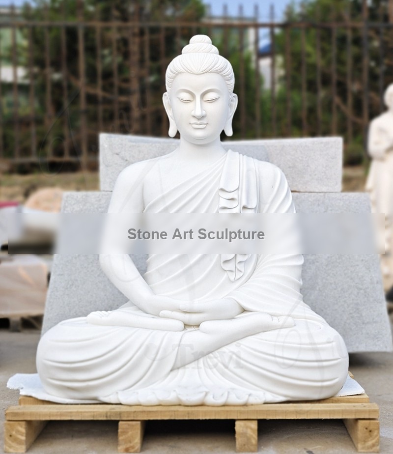 Marble Zen Buddha Statues for Garden Factory Supplier TMC-67 detail image