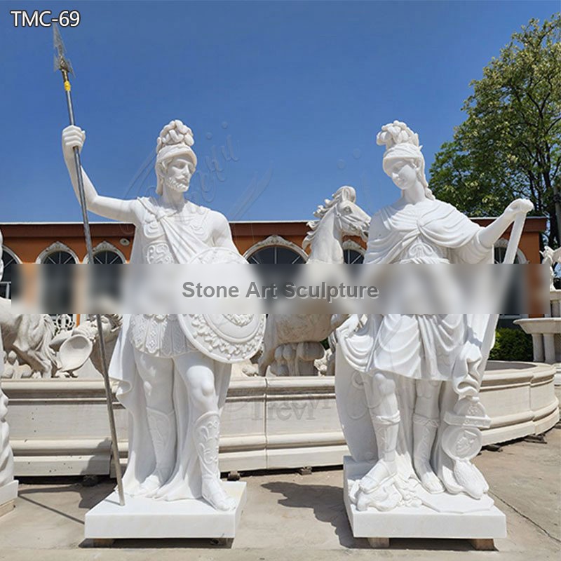 Classic Ancient Roman Marble Warrior Statues Outdoor Decor TMC-69