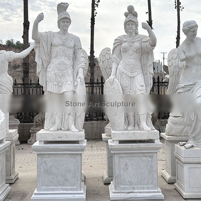 Classic Ancient Roman Marble Warrior Statues Outdoor Decor TMC-69 detail image
