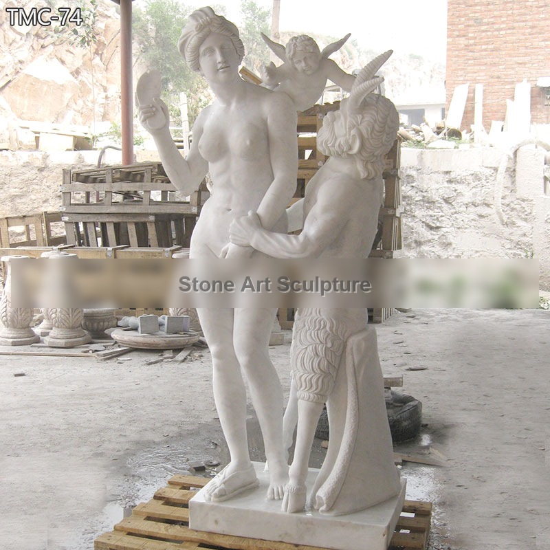 Famous Marble Aphrodite Pan and Eros Sculpture Replica TMC-74 detail image