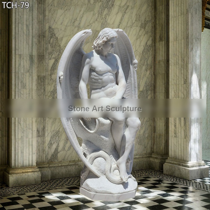 Marble Fallen Angel Lucifer Sculpture Art Replica Factory Supply