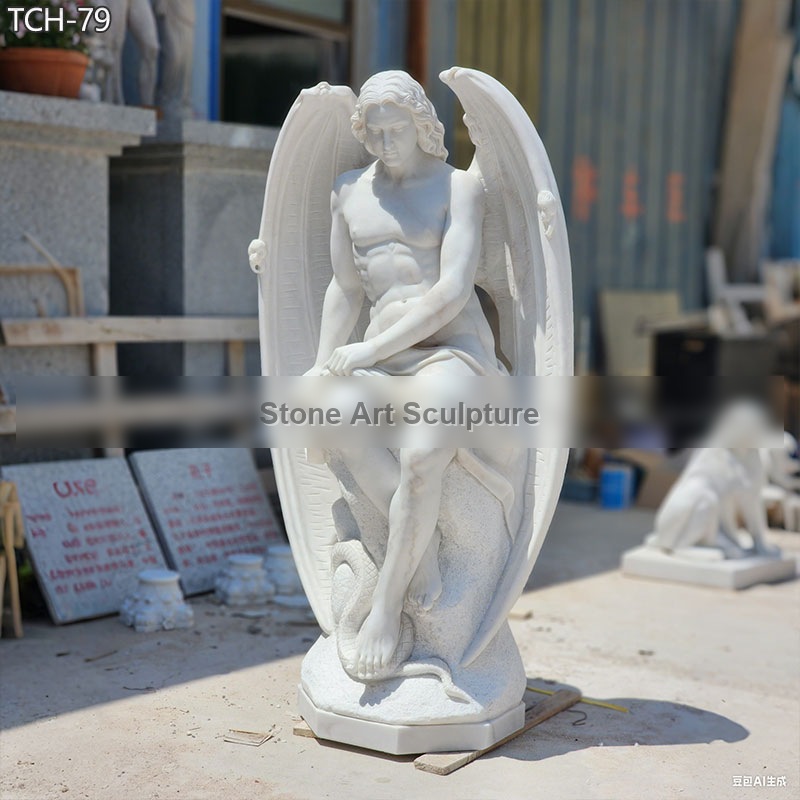 Marble Fallen Angel Lucifer Sculpture Art Replica Factory Supply detail image