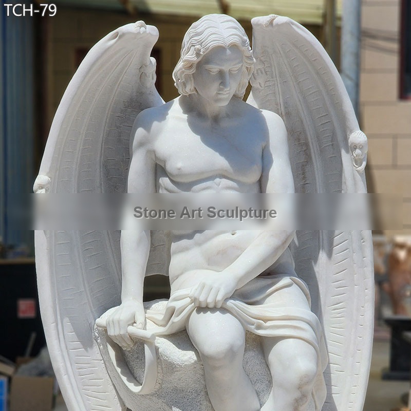Marble Fallen Angel Lucifer Sculpture Art Replica Factory Supply detail image