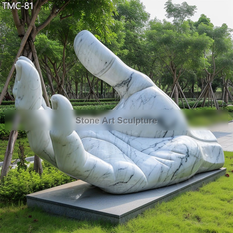 Large Hand Marble Garden Sculpture Outdoor Decor for Sale