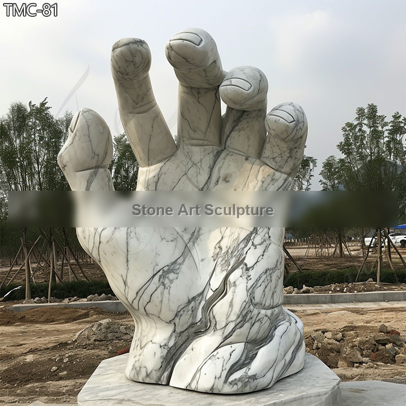 Large Hand Marble Garden Sculpture Outdoor Decor for Sale detail image