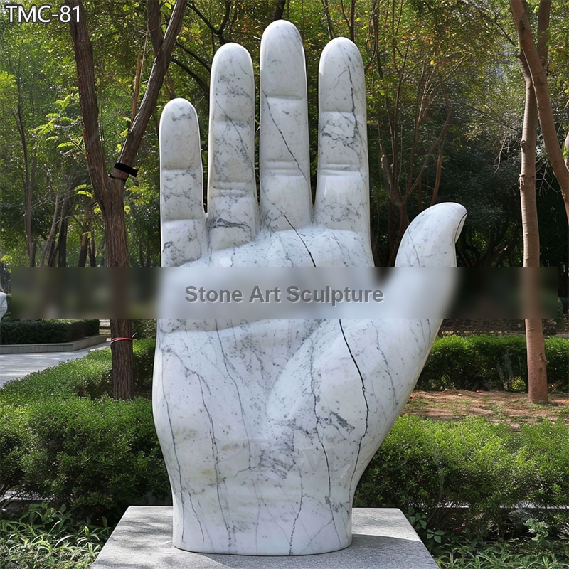 Large Hand Marble Garden Sculpture Outdoor Decor for Sale detail image