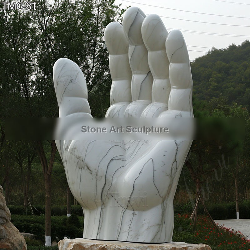 Large Hand Marble Garden Sculpture Outdoor Decor for Sale detail image
