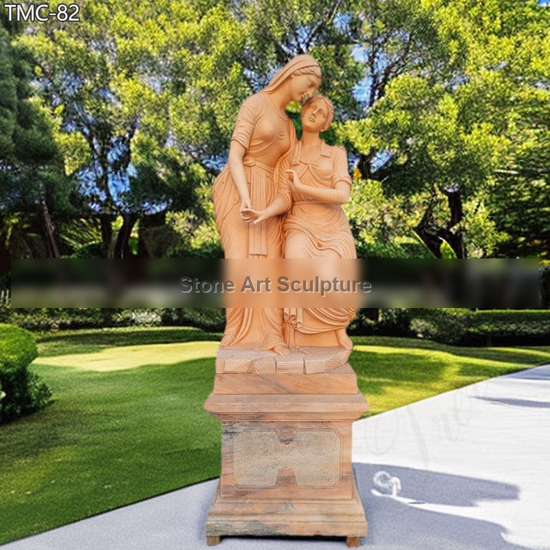Sunset Red Female Garden Ornaments Marble Lady Sculpture detail image