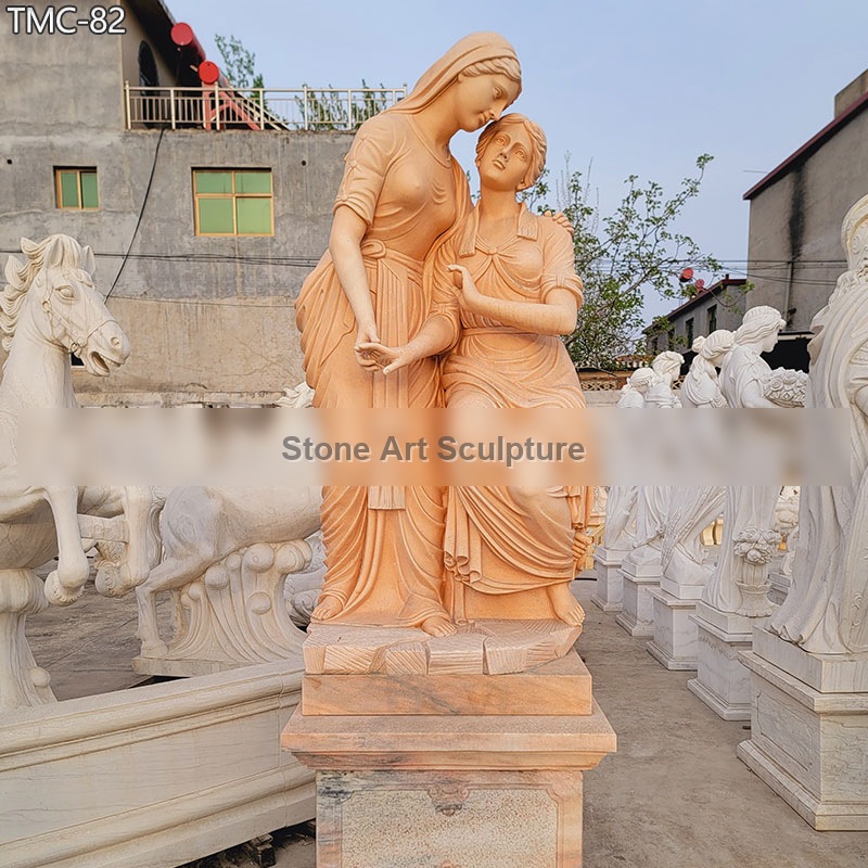 Sunset Red Female Garden Ornaments Marble Lady Sculpture detail image