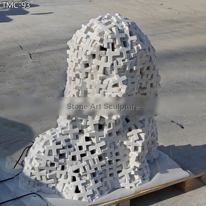White Mosaic Marble Bust Abstract Art Interior Decor for Sale detail image