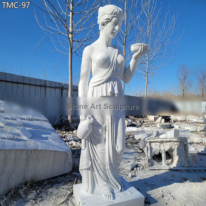 Marble Hebe Goddess of Youth Statue detail image