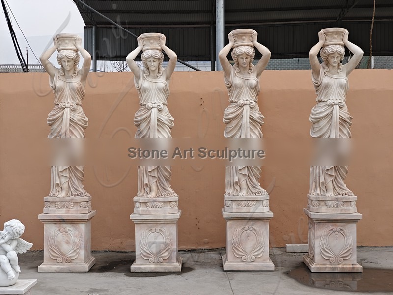 Solid White Marble Statue Columns Factory Supplier TMCO-02 detail image