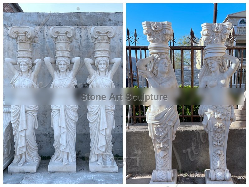 Solid White Marble Statue Columns Factory Supplier TMCO-02 detail image