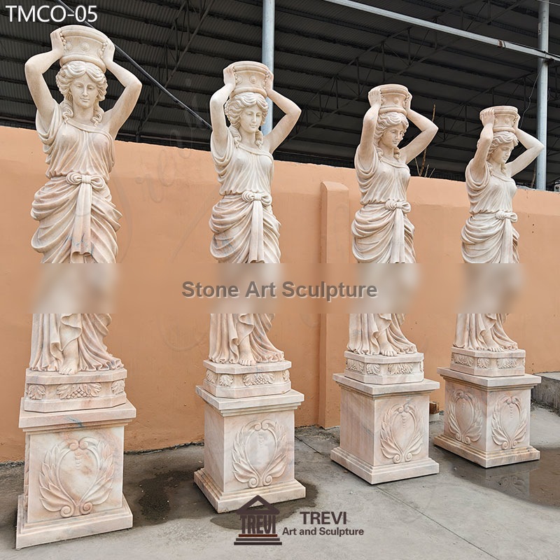 High Quality Marble Caryatid Pillar Luxurious Villa Decor