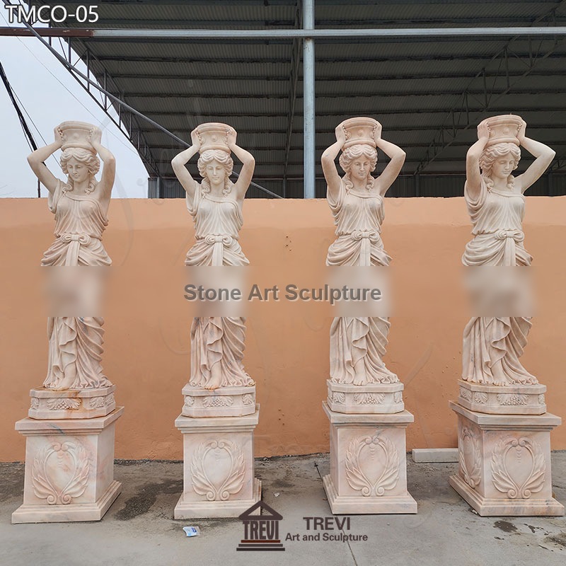 High Quality Marble Caryatid Pillar Luxurious Villa Decor detail image