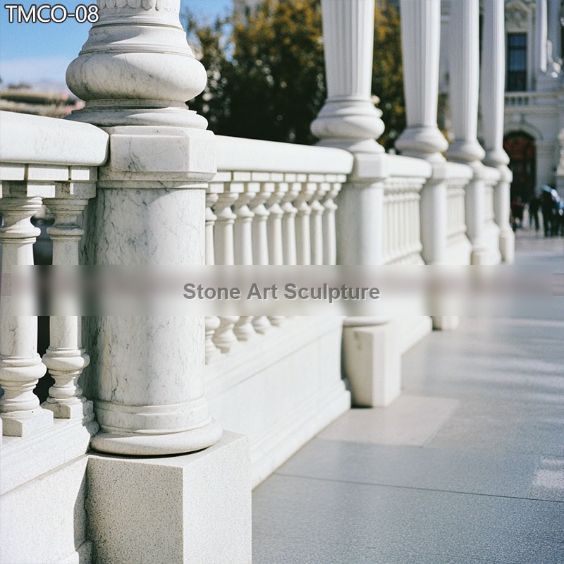 White Marble Railing Column Factory Supplier detail image