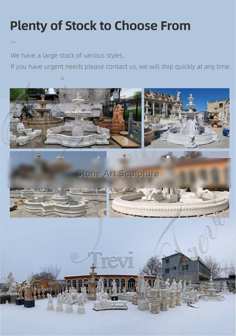 Exquisite Beige Marble Simple Garden Fountain Manufacturer TMF-002 detail image