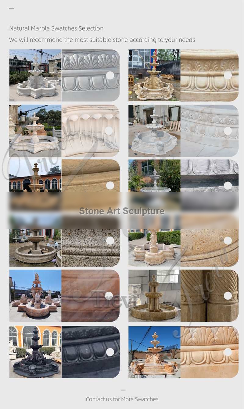 Exquisite Beige Marble Simple Garden Fountain Manufacturer TMF-002 detail image