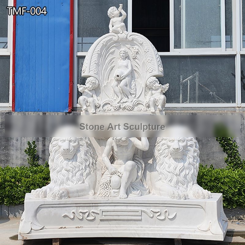 Marble Garden Wall Fountain with Exquisite Carvings Supplier TMF-004