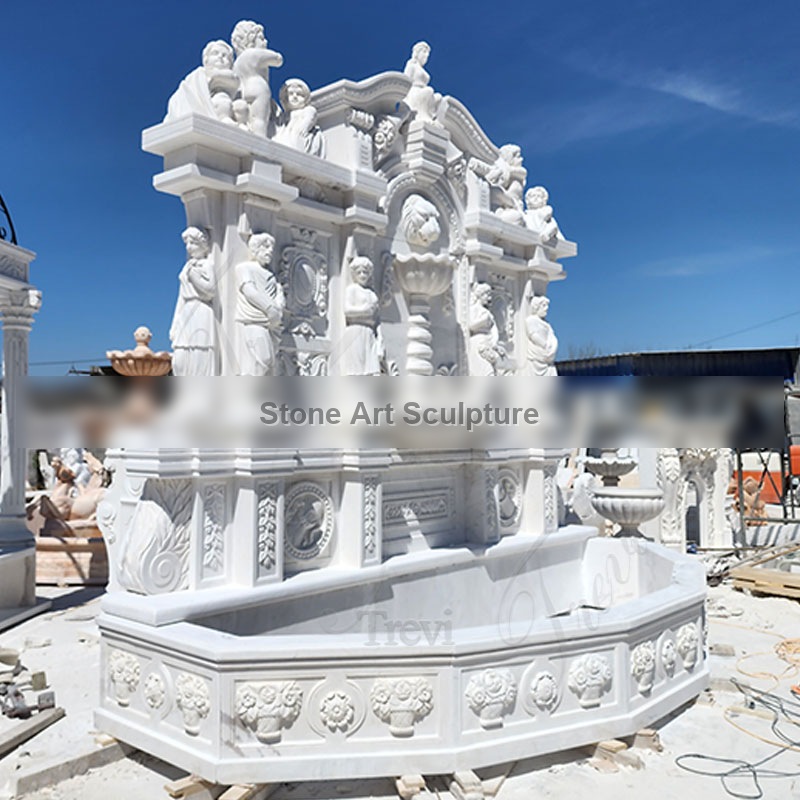 Large Outdoor Marble Wall Fountain Garden Decor for Sale TMF-009 detail image