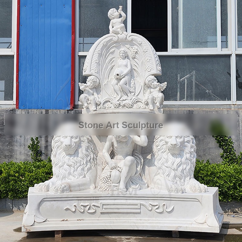 Large Outdoor Marble Wall Fountain Garden Decor for Sale TMF-009 detail image