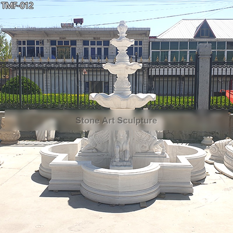Outdoor Tiered Marble Garden Horse Fountain for Sale TMF-012 detail image