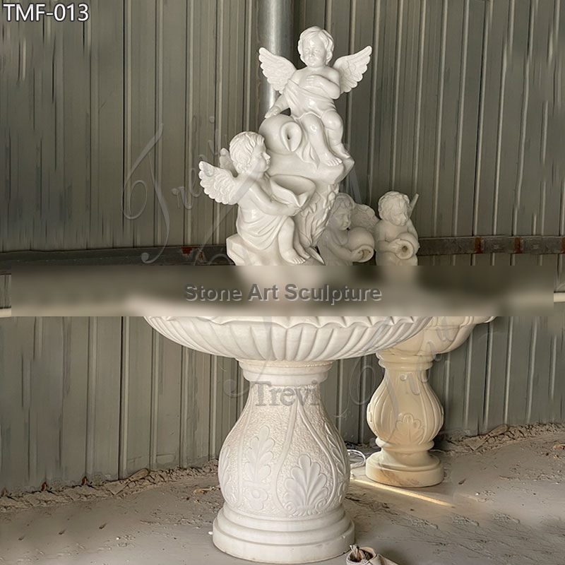 Outdoor Hand-Carved Angel Statue Fountain for Sale TMF-013 detail image
