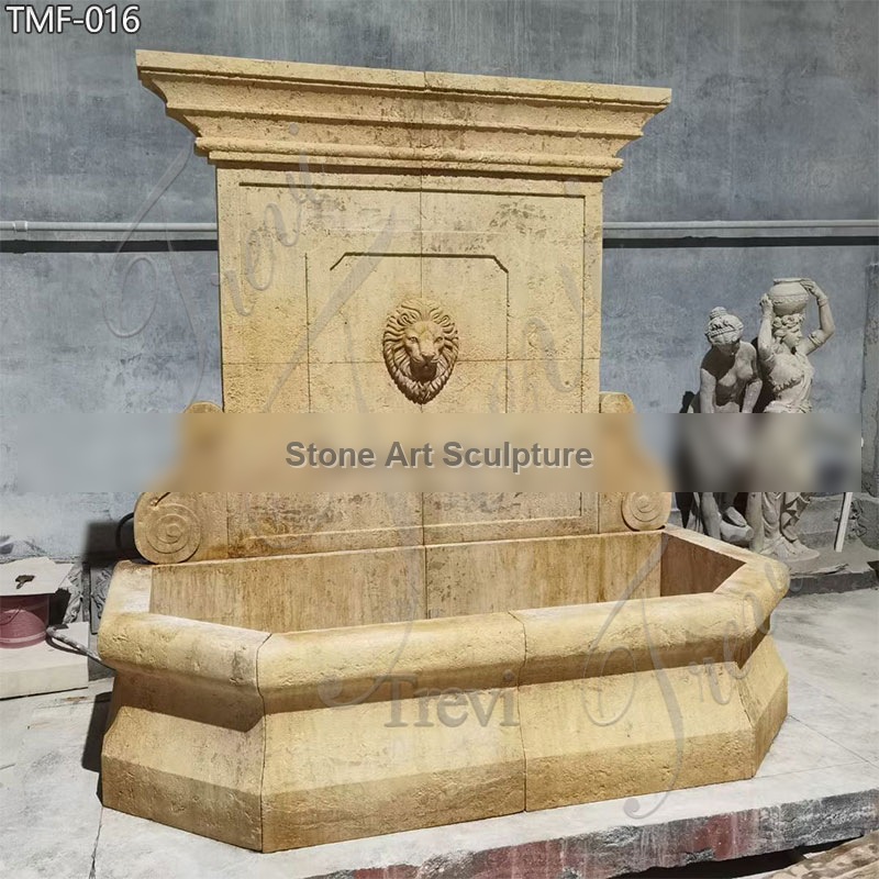 Beige Marble Antique Wall Fountain Outdoor Decor for Sale TMF-016 detail image