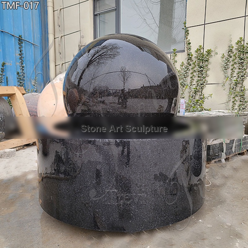 Black Granite Kugel Fountain Outdoor Decor for Sale TMF-017 detail image