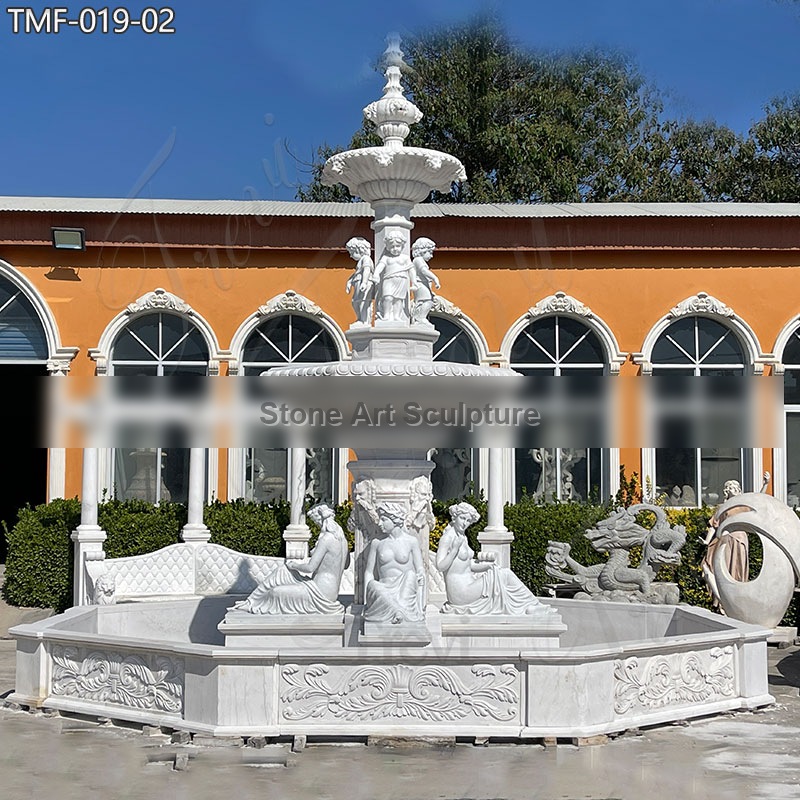 Beige Marble Extra Large Outdoor Fountains for Sale TMF-019 detail image