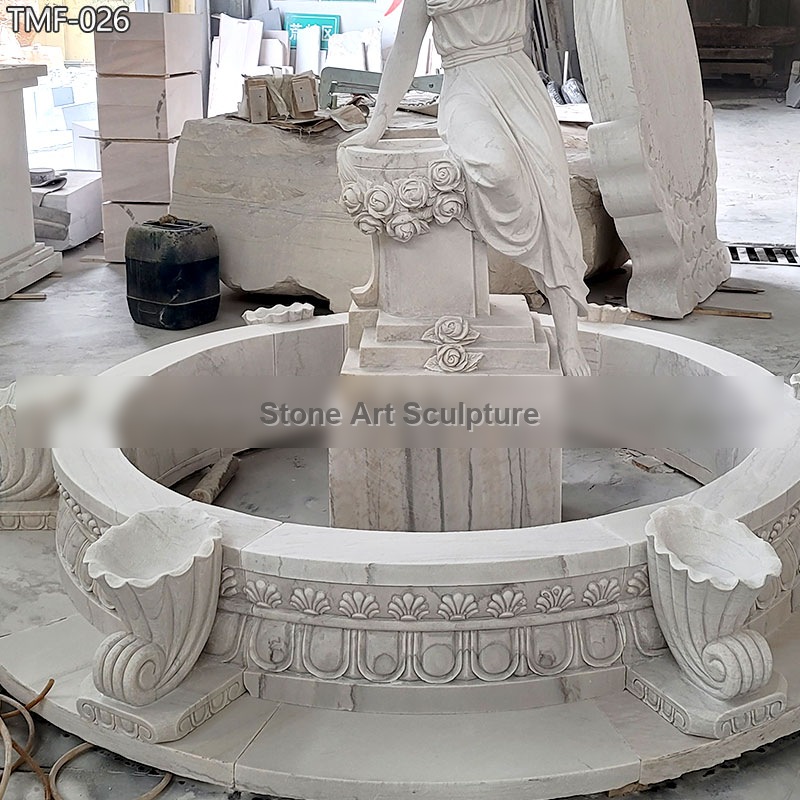 Outdoor Marble Lady Water Fountain detail image