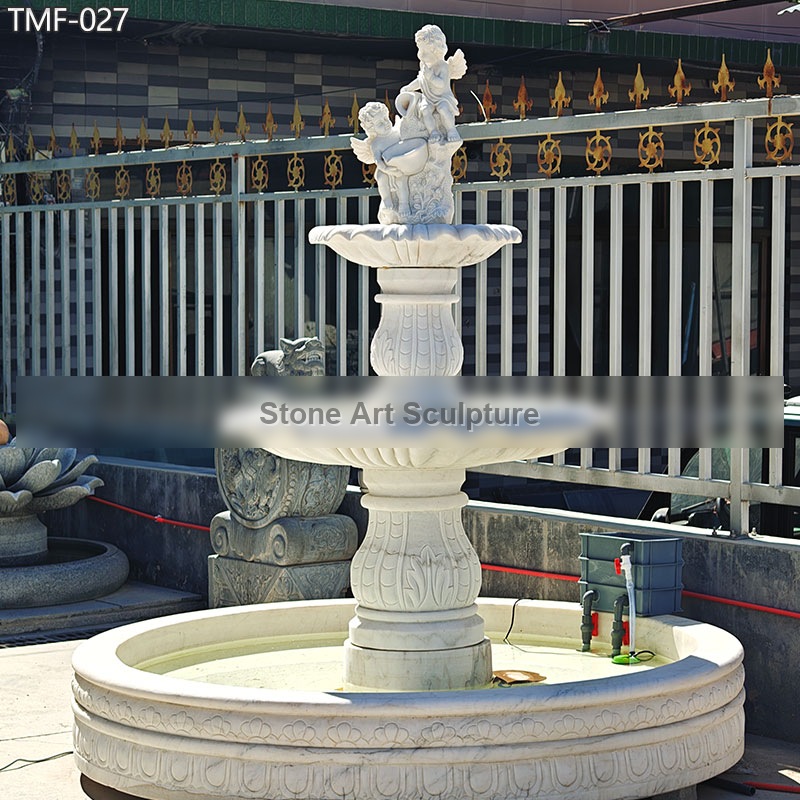 Marble Cherub Garden Fountain TMF-027 detail image