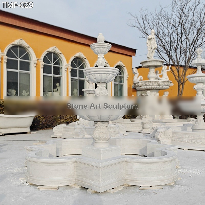 Carved Marble Wedding Water Fountain Decoration detail image