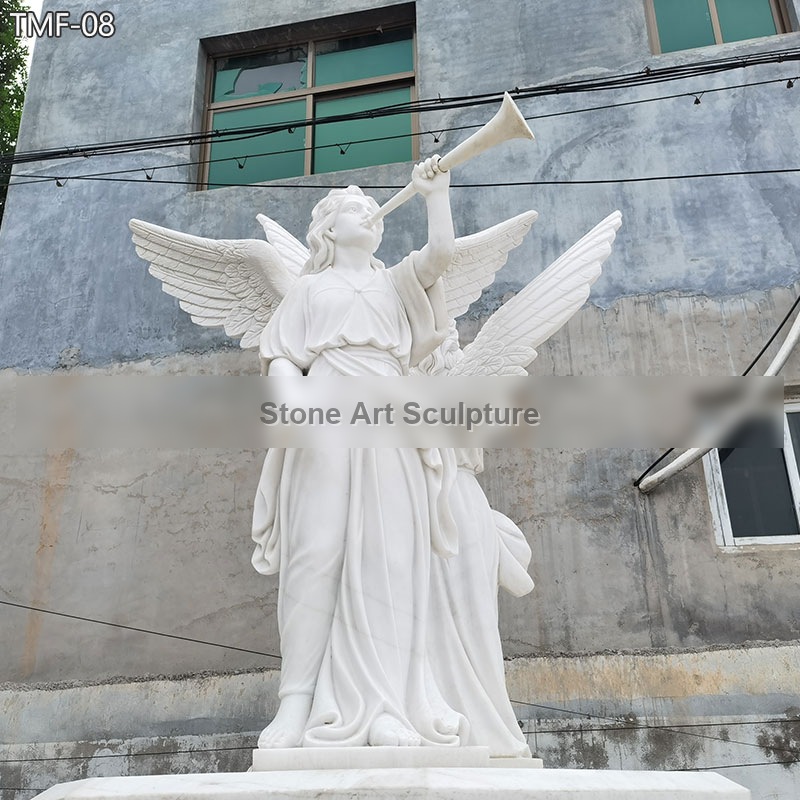 Outdoor Tiered Water Fountain with Angel Blowing a Trumpet detail image