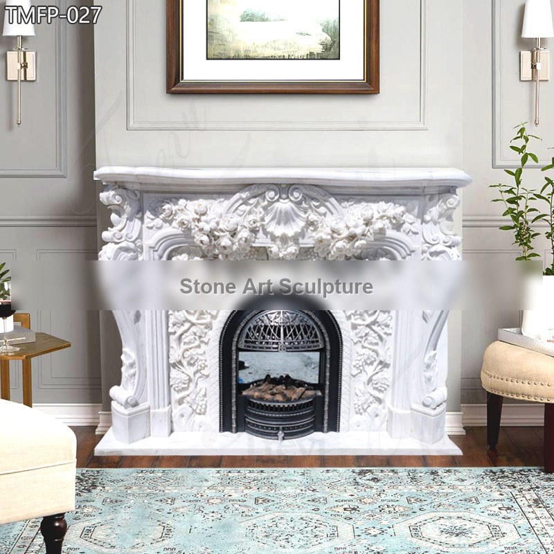 Antique White Marble Fireplace Mantel for Sale Factory Supply