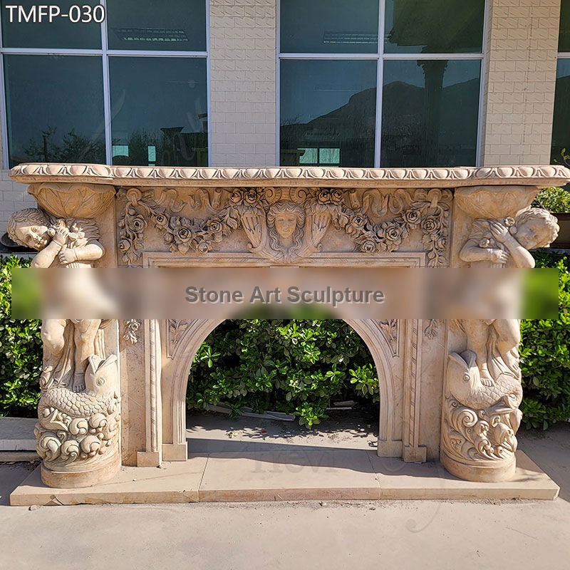 Factory Price Decorative Vintage Marble Fireplace Mantel for Sale detail image