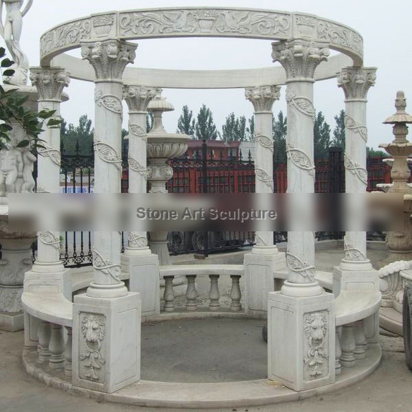 Italian design white marble garden pavilion to buy TMG-07