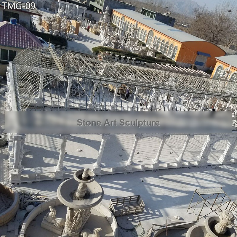 Extra Large Luxury Marble Pavilion with Iron Dome for Castle TMG-09 detail image