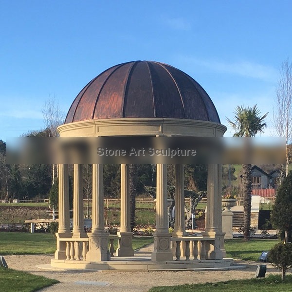 Buy Round Antique Stone Garden Gazebos Outdoor TMG-18