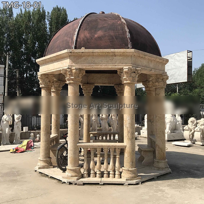 Buy Round Antique Stone Garden Gazebos Outdoor TMG-18 detail image