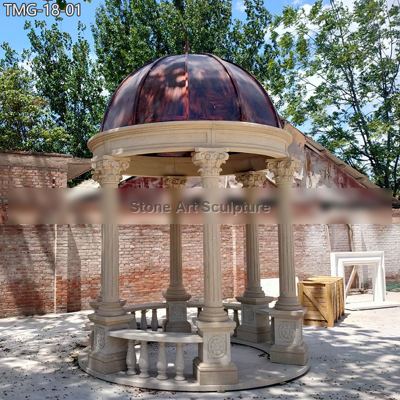 Buy Round Antique Stone Garden Gazebos Outdoor TMG-18 detail image