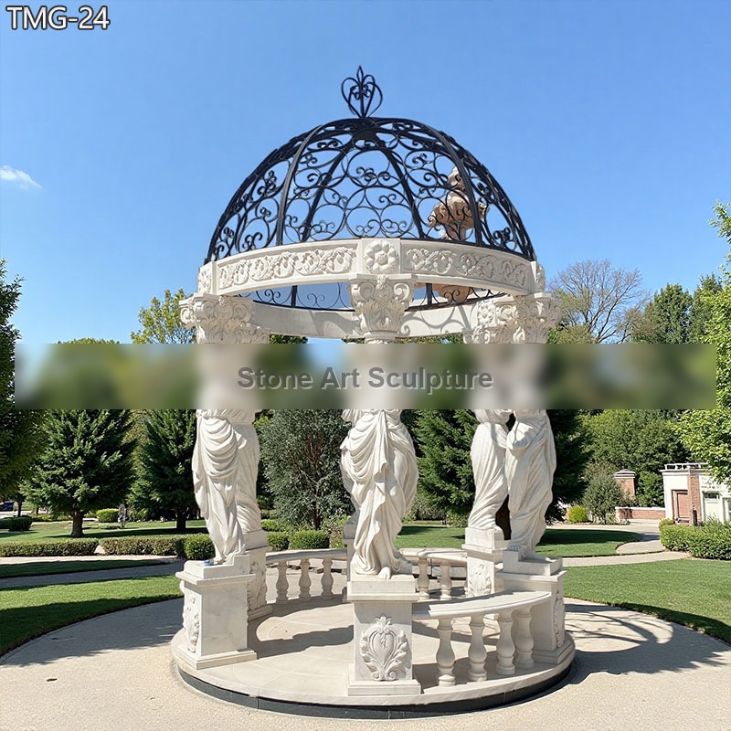 Marble Garden Round Gazebo with Metal Dome TMG-24