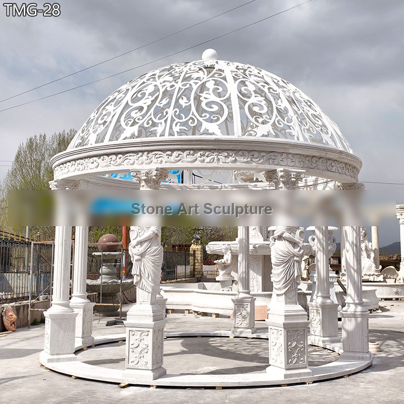 Outdoor Marble Gazebos White Metal Dome for Sale TMG-28 detail image