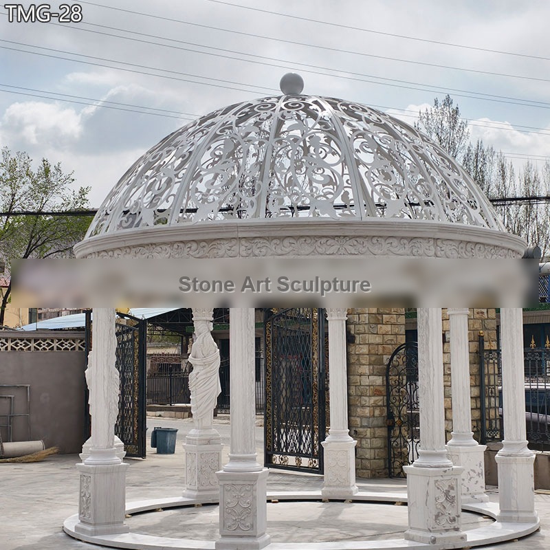 Outdoor Marble Gazebos White Metal Dome for Sale TMG-28 detail image