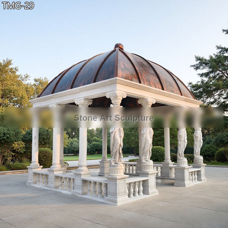 Square Italian Gazebo with Four Female Columns for Outdoor Decor TMG-29 detail image