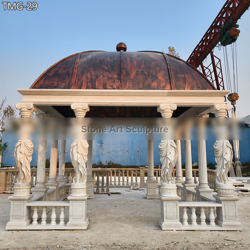 Square Italian Gazebo with Four Female Columns for Outdoor Decor TMG-29 detail image